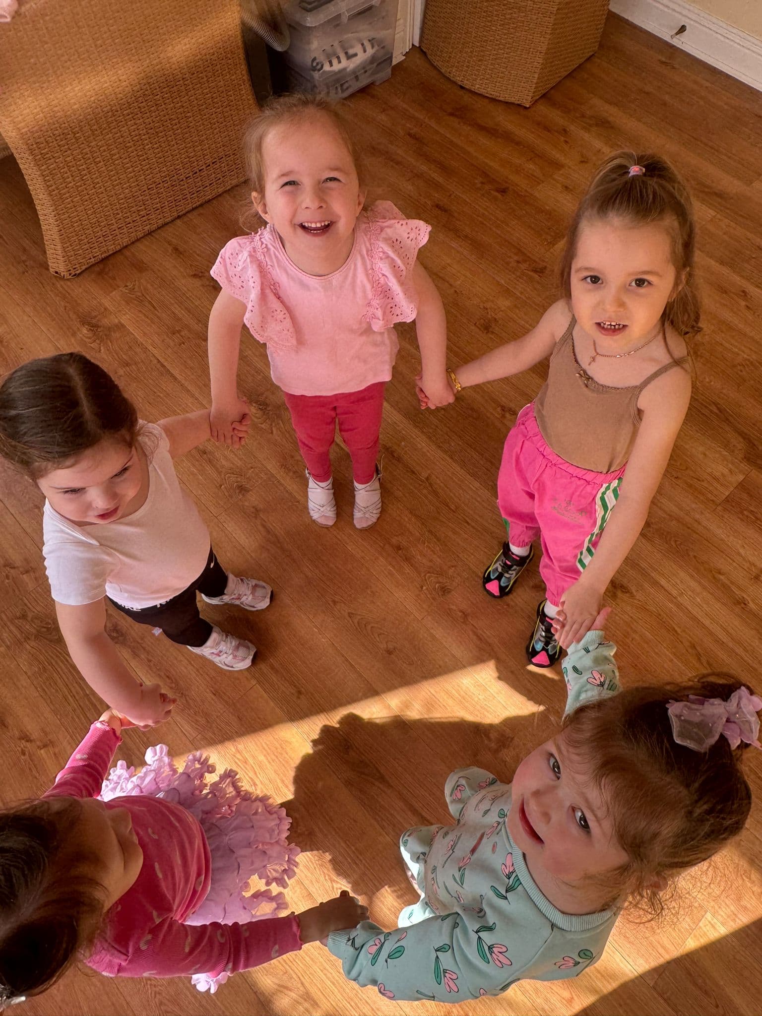 Very young dancers in a circle activity